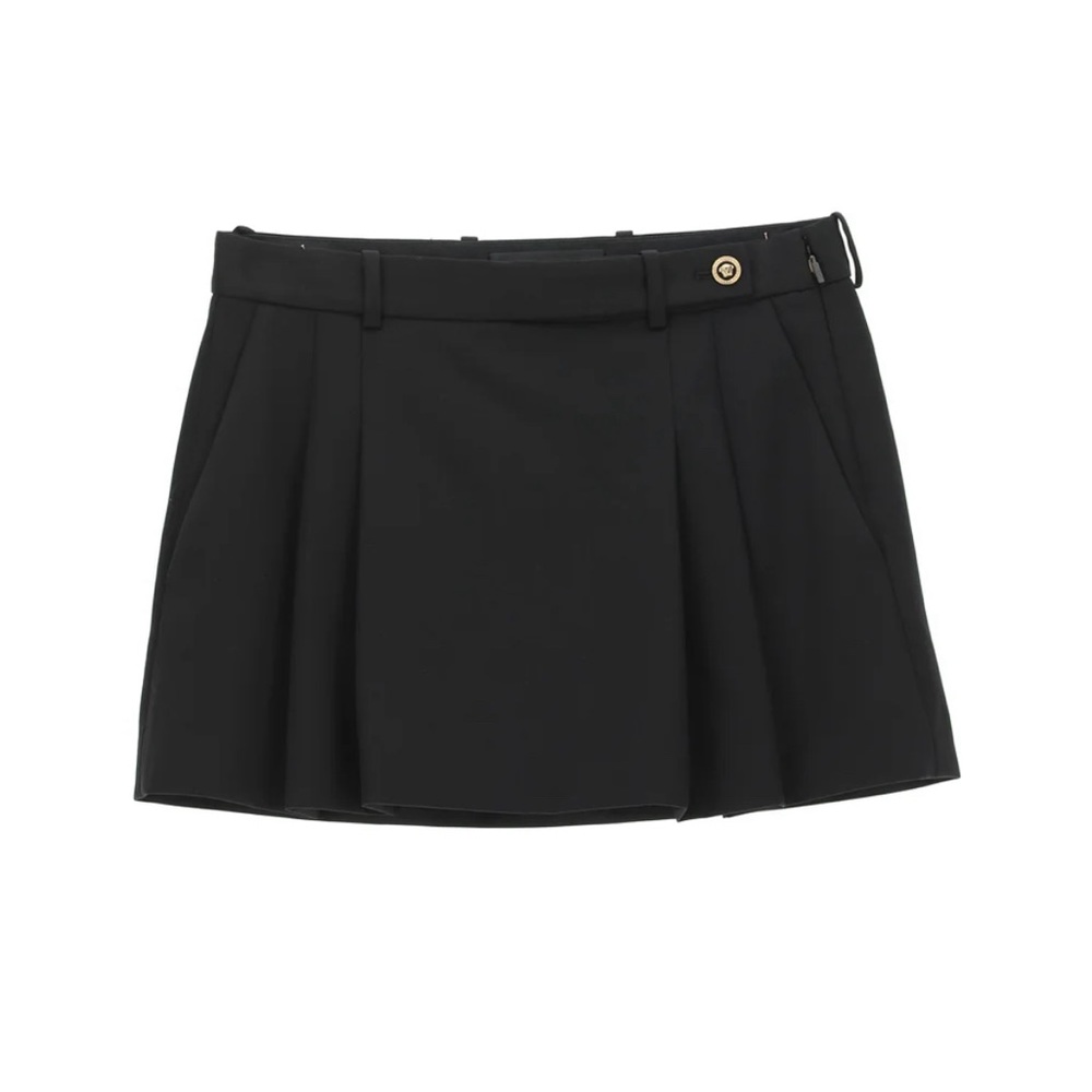 VERSACE Medusa Plaque Mini Pleated Skirt